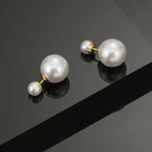 法国直邮Dior/迪奥耳钉 2024新款双面大小珍珠复古气质耳环