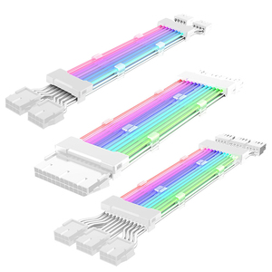 电脑电源定制线全模组霓虹线24pin主板8pin显卡ARGB白色延长线