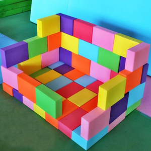 幼儿园活动区角彩色EVA泡沫积木砖头淘气堡积s木软砖块海绵玩具砖