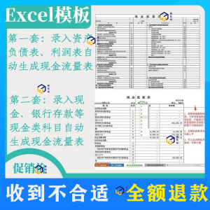 Excel表格模板录入资产负债表公式自动生成现金流量表杜邦分析表