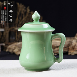龙泉青瓷 厂家直销办公杯创意中式陶瓷将军杯新款礼品杯