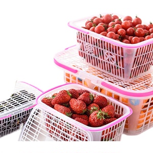 厂家一手长方形手提草莓小篮蜜桔樱桃桑果水果塑料框杨梅采摘篮子