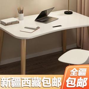 新款新疆西藏包邮电脑桌台式家用简易书桌带椅子出租屋女生卧室小