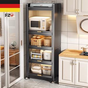 德国微波炉置物架厨房多功能家用落地电饭锅烤箱高端夹缝收纳柜子