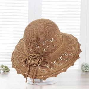 女式草帽新款可折叠帽子夏季女士遮阳太阳帽大帽檐沙滩四季凉帽盆