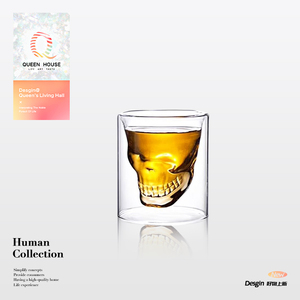 QueenHouse· 骷髅|杯具设计感玻璃家用透明创意咖啡酒杯家用客厅
