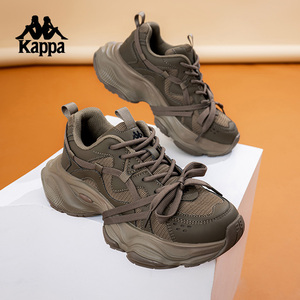 Kappa卡帕运动鞋女2024新款夏季透气网面休闲鞋子厚底老爹鞋女款
