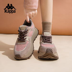 Kappa卡帕女鞋运动鞋女2024春季新款复古拼色厚底鞋女款休闲鞋子