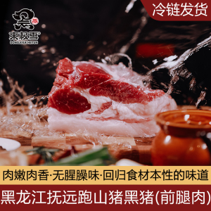 东极雪黑豚有机黑猪前腿肉500g 无抗散养冷链发货黑猪肉满200包邮