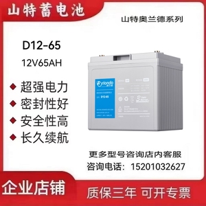 山特奥兰德蓄电池12V65AH免维护D12系列电脑机房直流屏应急电源