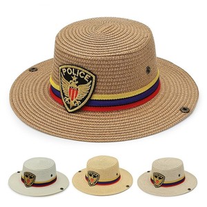 韩版男童夏天帽子儿童太阳帽男童草编可折叠沙滩遮阳帽防晒爵士帽