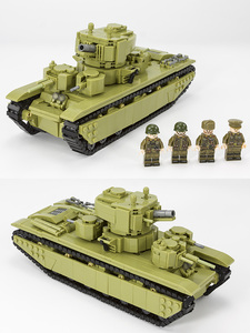 乐高积木T35重型坦克MOC虎式防空装甲车自行火炮军事拼装男孩玩具