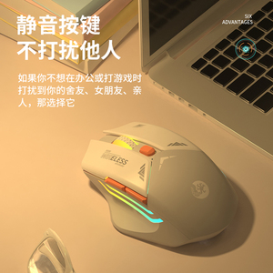 电竞版无线蓝牙鼠标可充电静音办公男女生游戏电脑笔记本ipad通用
