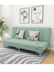 定制北欧小户型12 15 18米折叠多功能简易沙发 双人三人布艺沙发