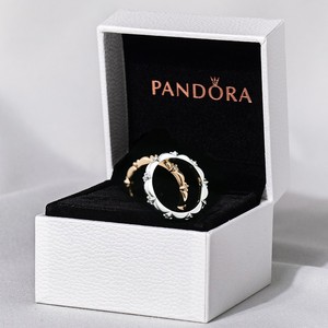 Pandora潘多拉官网花瓣指环925银戒指女198791C01时尚潮流气质女