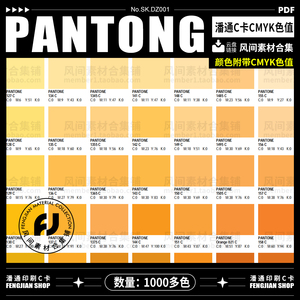 PANTONG潘通C卡印刷专色电子色卡设计CMYK色值国际标准色PDF文件