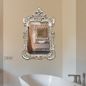 欧式复古装饰镜挂壁镜家用客厅壁炉镜壁挂镜卧室洗手间雕花梳妆镜