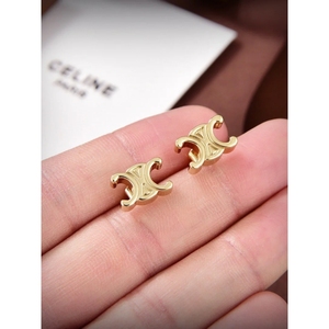 Celine/赛琳 24SS新款立体凯旋门金色耳钉女耳环设计感高级耳饰品