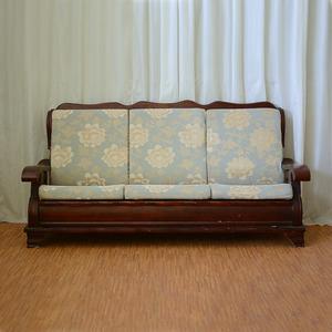 老式实木沙发靠背带坐垫客厅四季通用三人单人位春秋联邦凉椅坐垫