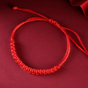 光绳结手工DIY宠物编织项圈可调节现货猫狗项链可伸缩红绳定制