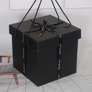 创意丝带款篮球礼盒包装零食礼物盒抖音同款礼品盒生日正方形盒子