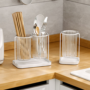 IKEA宜家厨房筷子筒家用沥水透明置物架放刀叉勺子的收纳盒放筷笼