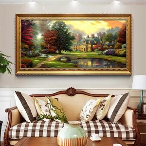 古典风景喷绘油画汤玛士花园欧式家居客厅卧室装饰画书房有框画