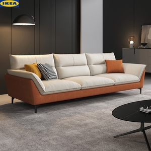 宜家北欧科技布沙发客厅小户型现代简约家用三人位布艺新款直排沙