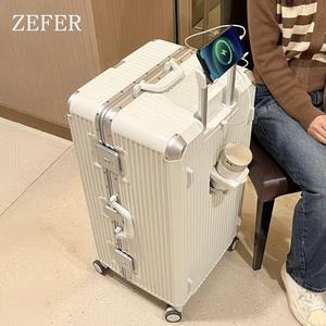 zefer行李箱女大容量多功能拉杆箱出国加厚可坐耐用大号旅行箱男