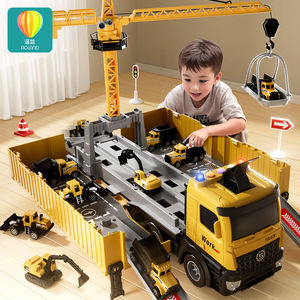 儿童玩具工程车系列儿童货柜车集装箱吊车大型卡车合金挖掘机汽车