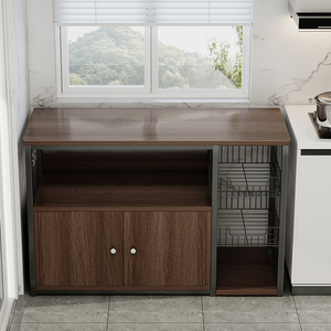 宜家家居厨房置物架落地多层置物柜收纳柜碗柜餐边柜橱北欧风格
