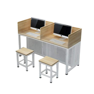 阅览室考试考试桌电子微机室机房电脑培训桌椅单人双人位写字台