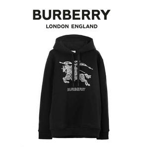 Burberry 博柏利 巴宝莉战马骑士logo徽标刺绣棉质连帽卫衣男女款