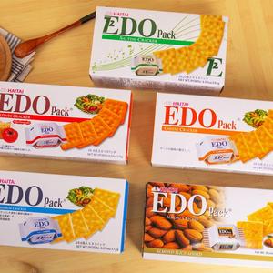 3盒装韩国进口EDO饼干杏仁芝士番茄原味代餐咸味梳打饼干零食组合