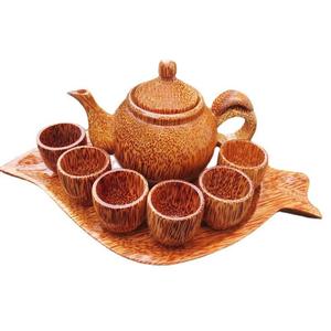 厂家直销越南椰子木工艺品茶具摆件茶壶酒壶天然实木制作茶具茶杯