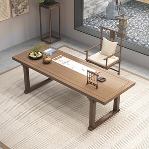 新中式实木书桌办公电脑现代简约书法书画桌书房家用客厅桌椅组合