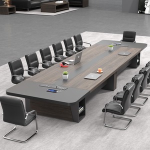 成都办公会议桌长桌简约长条桌会议室桌椅组合家具大型员工培训桌