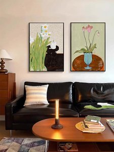 抽象花瓶花卉装饰画客厅厨房卧室床头摆画奶油风欧式风格玄关挂画