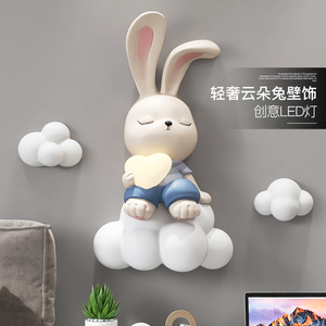 兔子3D立体浮雕壁挂客厅背景墙面装饰灯玄关挂画卧室儿童房间壁饰