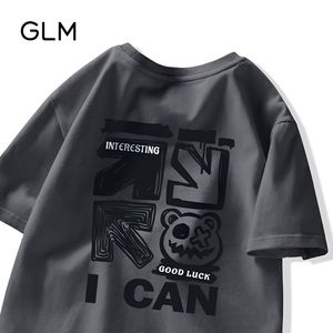 森马集团品牌GLM2023美式新款短袖T恤男ins潮牌半袖夏季宽松体恤