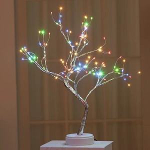 led铜线小树灯圣诞装饰彩灯触摸开关电池发光装饰小树灯
