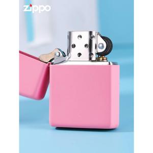 zippo打火机正版 原装正品粉色哑漆238ZL刻字 授权店抖音同款