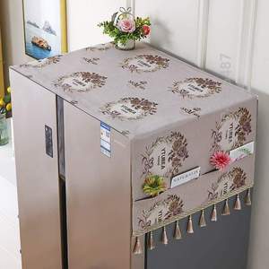 冰箱盖布罩欧式冰箱包盖巾_双门防尘顶布盖巾开门床布单微波炉