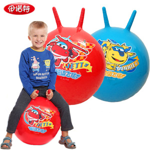 伊诺特超级飞侠18寸加厚羊角球玩具幼儿园跳跳球45CM健身球蹦蹦球