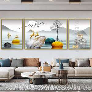 画壁墙壁背景墙墙面装饰画客厅简约大气沙发轻奢感高级现代_挂画