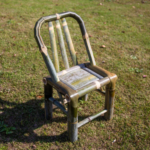 竹椅子靠背椅家用老式餐椅复古藤编竹子凳子单人椅阳台休闲小椅子