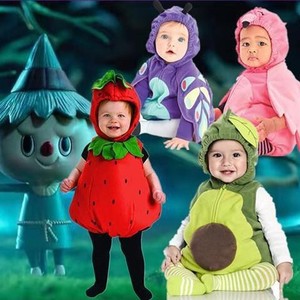 宝宝哈哈衣套装婴幼儿水果造型连帽无袖小宝连体衣cos服可爱套装