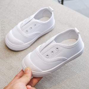 白儿童软底帆布鞋2024宝宝运动鞋春季幼儿园男款新款[小白鞋女童