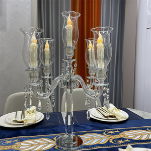 现货欧式现代中式家居浪漫婚庆台光晚意蜡烛水晶玻璃烛烛创餐餐桌