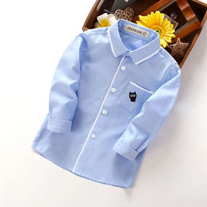 韩系童装男童衬衣长袖2-14岁秋装衬衣儿童衬衫中大童上衣6中小童